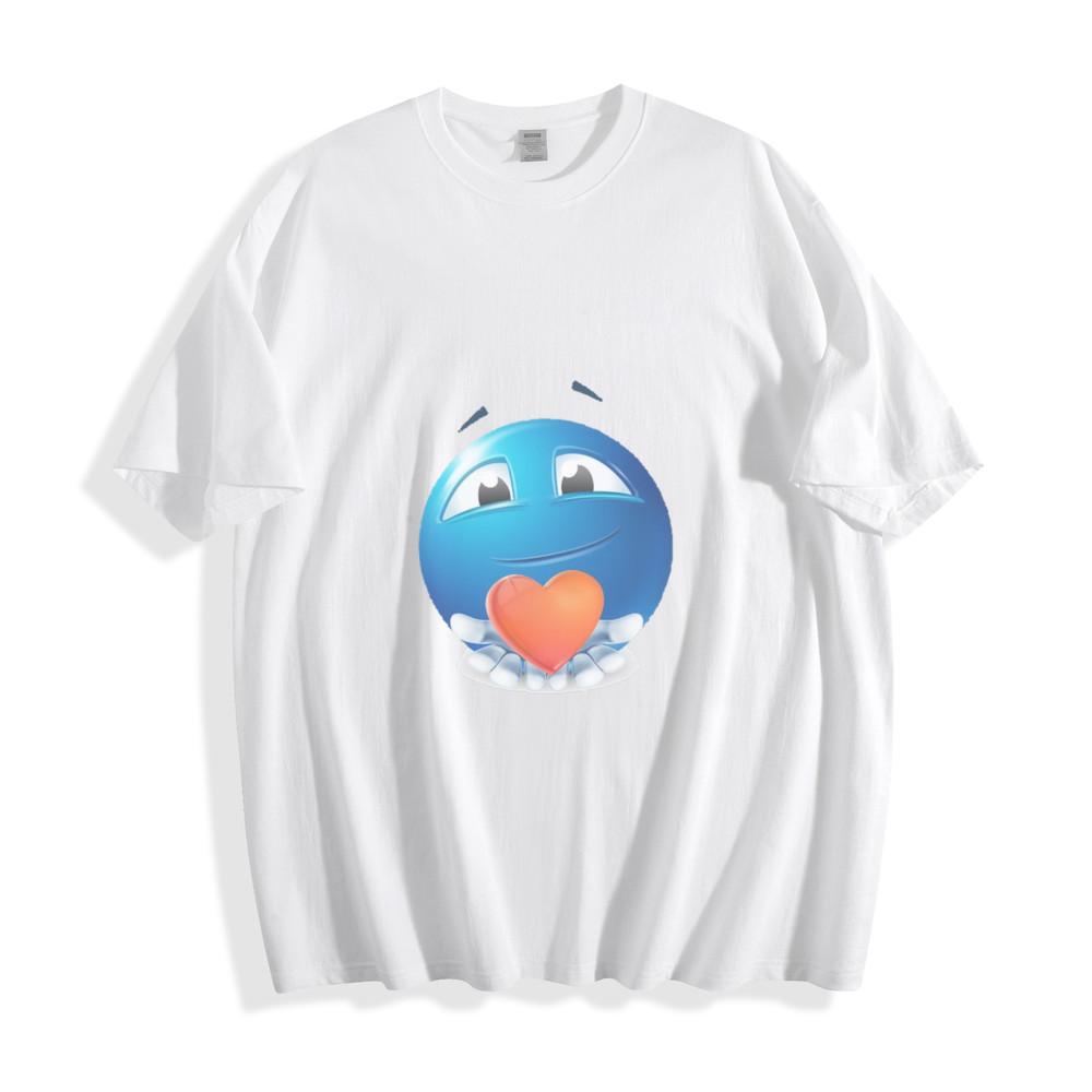 Sweet Blue Emoji Heart Hands T-Shirt - Tender and Cute Design Unisex Tee
