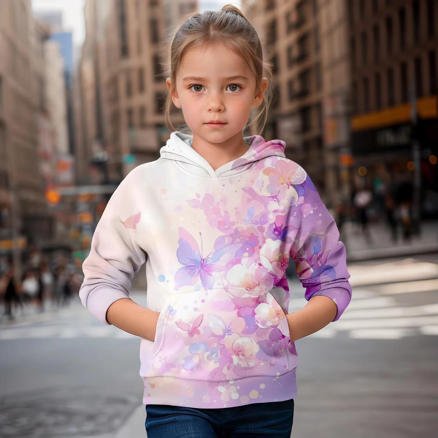 

Детская одежда Толстовки с капюшоном для девочек с длинным рукавом 3D Милый кролик с принтом бабочки Детская одежда Детская одежда на весну и осень Одежда для девочек Топы 100