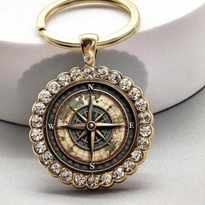 Fashion Alloy Keychain Pendant Round Metal Key Ring