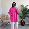 2025 Autumn Women's Knit Long Dress: European & American Style, Casual Round Neck Sweater, Loose Fit for Home