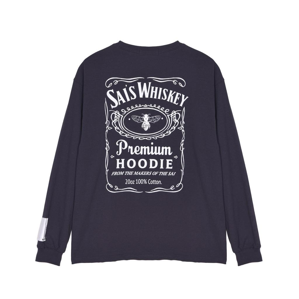 SAAI 002 Oversized Long Sleeve T-Shirt With Whiskey Print