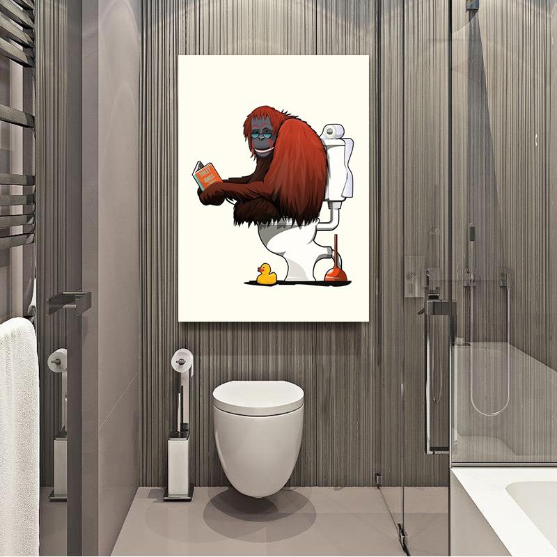 Plakaty i wydruki ze zwierzętami w stylu nordyckim do łazienki Obrazy na płótnie w stylu retro Obrazy ścienne do salonu Dekoracja domu