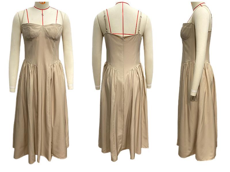 Summer New French Retro Long Dress - Court Style Spaghetti Strap Dopamine Outfit for Women