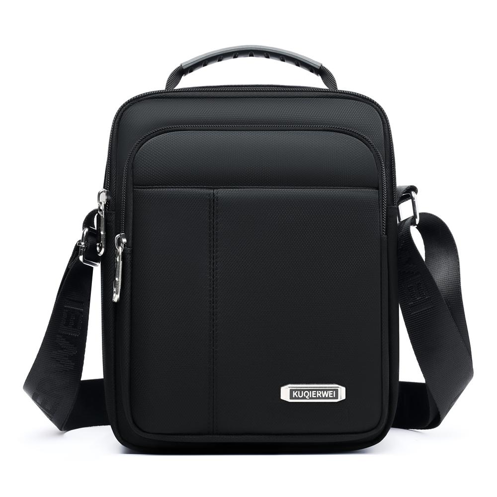 Waterproof Nylon Crossbody Bag for Men Casual Shoulder Messenger Bag with Handle and Zip