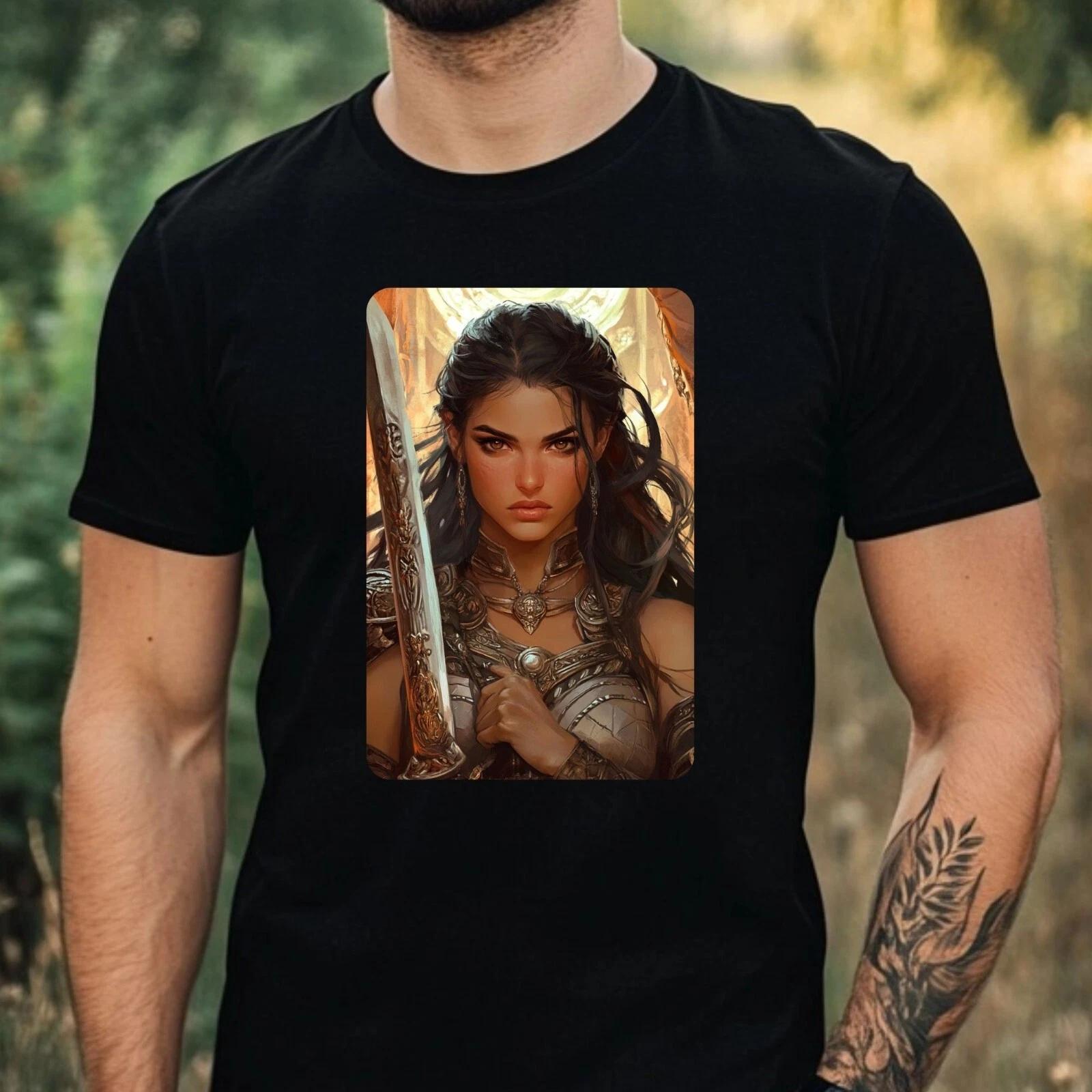 T-Shirt Herren Kriegerin Motiv Baumwolle Größe XS bis 5XL L