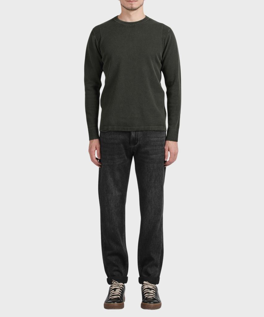 PANICALE Khaki Ribbed Crew Neck Knit