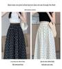 2024 Women's High-Waist Polka Dot Wide-Leg Skirt Pants - Korean Style, Summer, Nine-Point Length