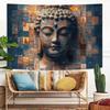 Buddha Head Mosaic Background Pattern Tapestry 2D Elegant Peach Skin Tapestries Versatile Decorative Decor Tapestries  Ideal