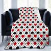 Playing Cards Symbols Fannel Fleece Throw Blanket Portable Soft Warm Cozy Blankets Lightweight Bedspread for Home Office