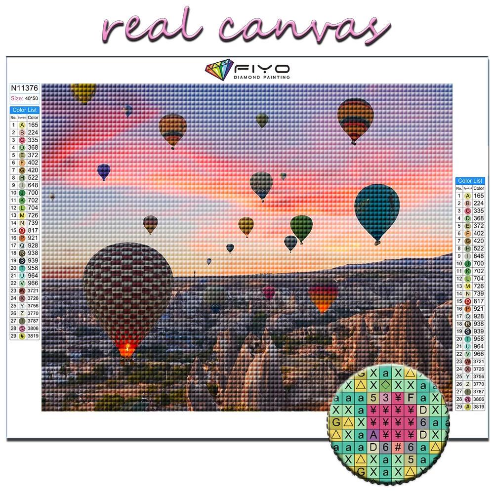 Vollständiges 5D-Diamantgemälde zum Selbermachen, Heißluftballon, 5D-Diamantgemälde