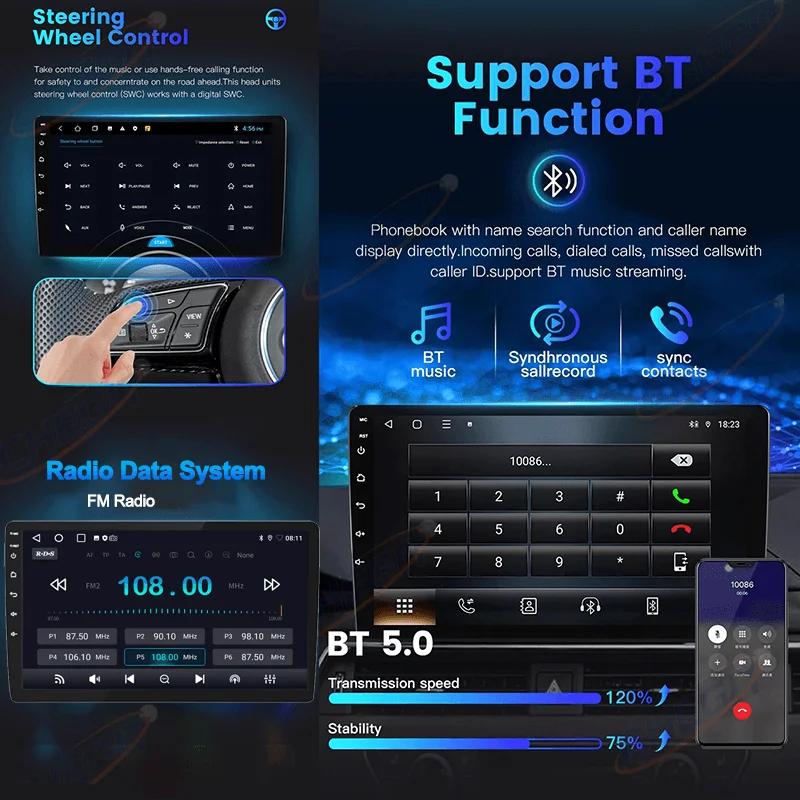 Car Radio 7/9/10'' 64G 2Din Android 13 Wireless Carplay Radio Multimedia Stereo For Toyota Hyundai Kia Volkswagen Jeep Fiat