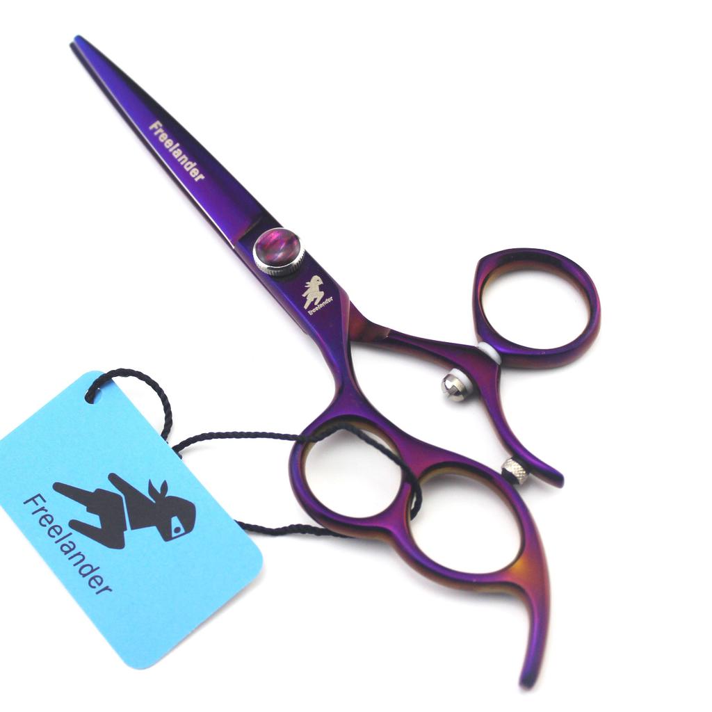 6.0 inch handle, Freelander, purple, left-handed scissors, flat scissors, left-handed scissors