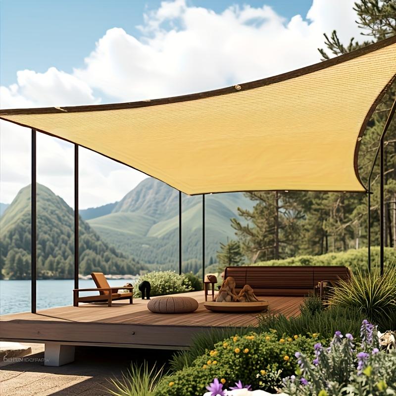 Thick PE Sun Shade Net, Beige UV Block Sail for Patio Yard Garden, Durable Polyethylene Sunshade, Outdoor Sun Protection