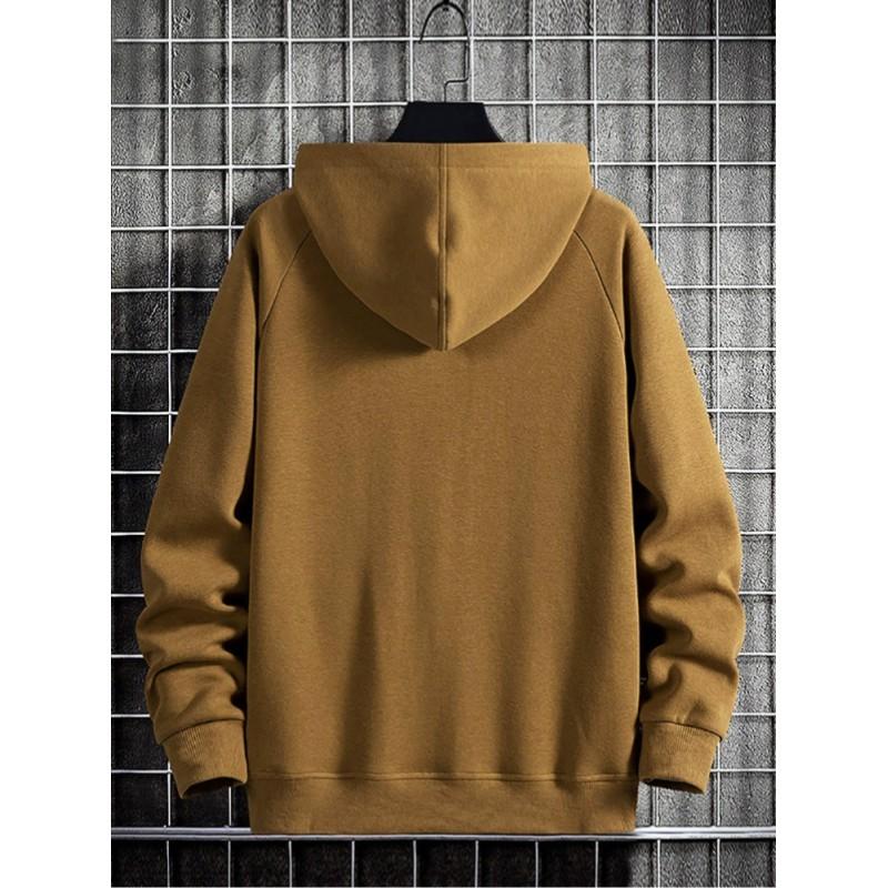 Men's Spring/Fall Knit Hooded Sweatshirt Plus Size Casual Sports Jacket
