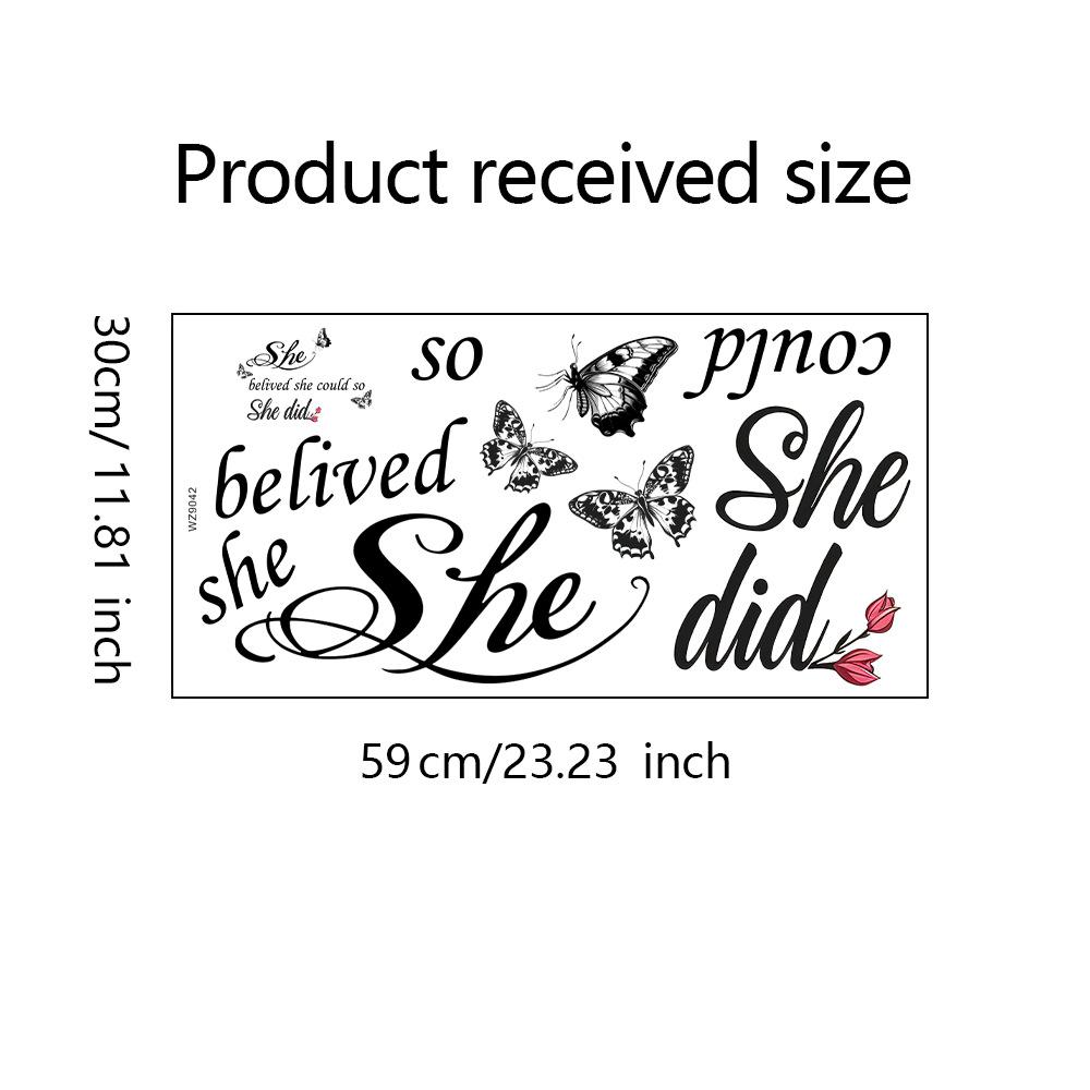 

WZ9042 Английский Слоган Бабочка Спальня Гостиная Домашнее Украшение Стены Наклейка На Стену 30*59cm/WZ9042