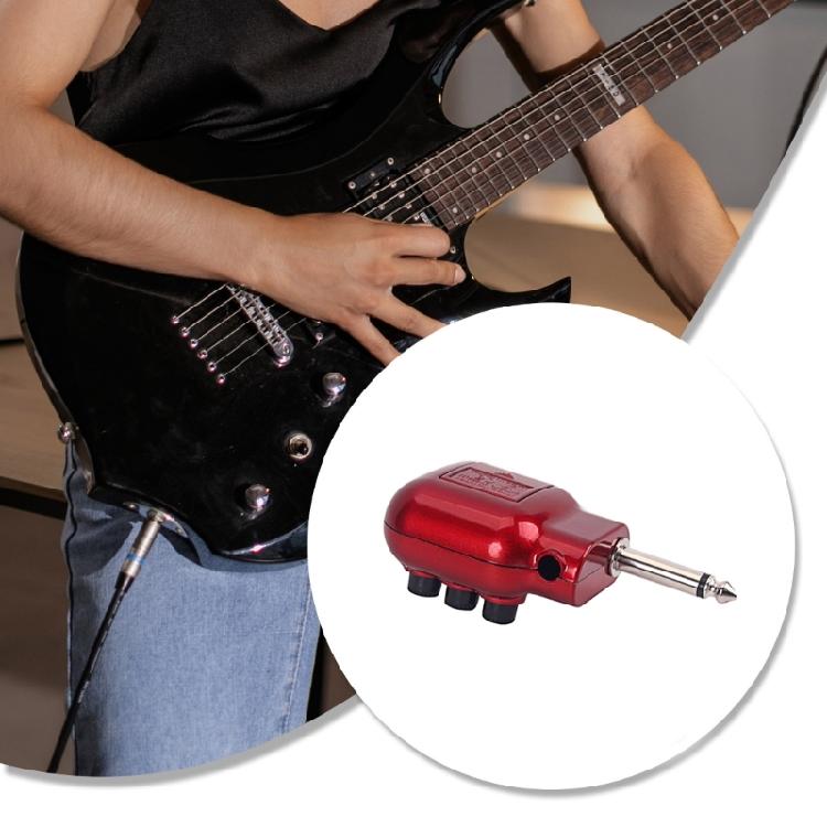 Small Preamplifier Preamp 6.35mm Plug with Bass Treble EQ Volumes Control Guitar Preamplifier Musical Instrument Part