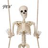 Durable Sunlight Resistant Prop Halloween Swinging Skeleton Decoration, 35" Large Spooky Hanging with Festival Window Wooden Swing for Yard,