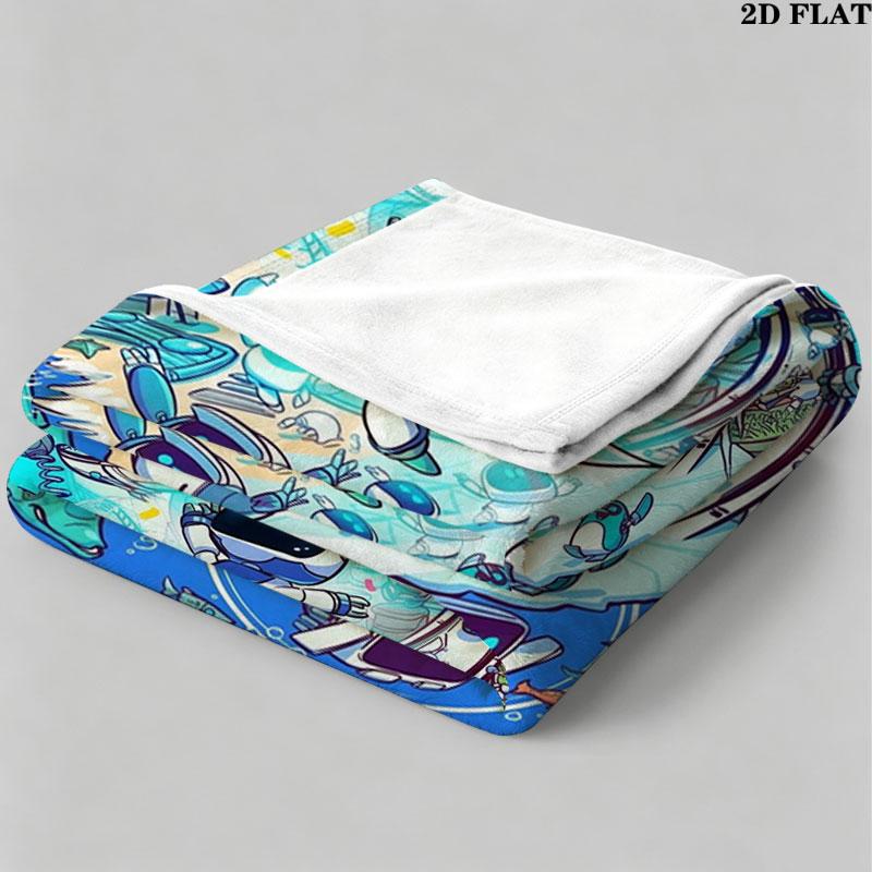 1PC ASTRO BOT Custom Name Patterned Flannel Blanket Suitable For All Seasons for Home Decor Warmth and Comfort Gifts Holiday Present