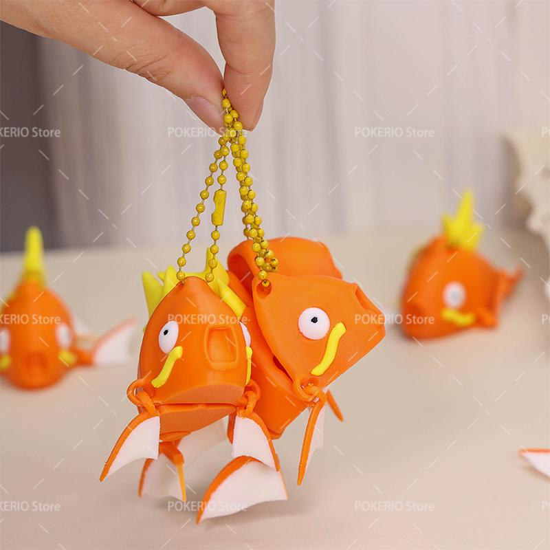 Anime Game Pokemon Magikarp Figure Lovely Keychain 3D Printed Kyogre Groudon Rayquaza Fridge Magnet Bag Keyring Car Hanging Key Pendant