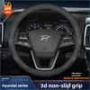Leather Car Steering Wheel Cover for Hyundai Tucson Kona I30 Ioniq 5 6 Palisade Santafe Elantra Sonata Creta Nexo Accessories