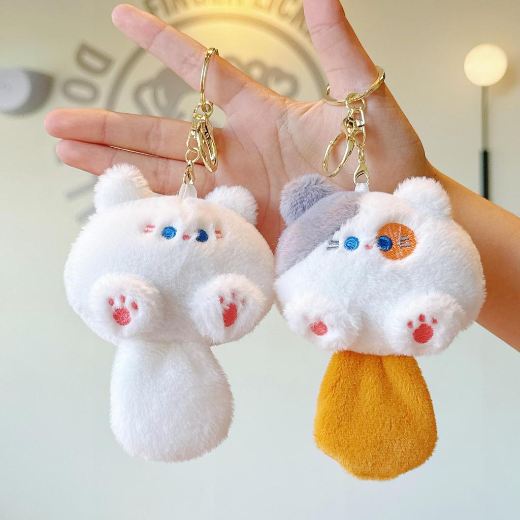 Cute Squeaky Kitten Keychain Plush Toy and Bag Charm