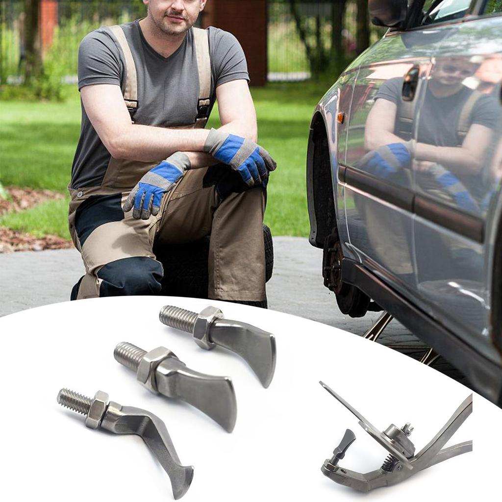 3Pcs Automotive Dent Repair Slide Bar Clamp Pliers Head M8 Thread Horn Pliers Head Dent Repairing Tool Part Support Head