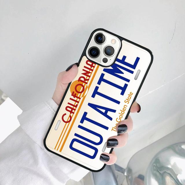 

Back To The Future License Plate OUTATIME Phone Case Cover For iPhone 17 Air 15 16 14 11 12 13 Pro MAX Plus iPhone 13