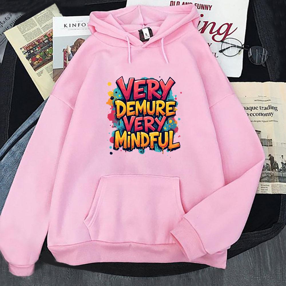 Very Demure Very Mindful Hoodies for Men Fashion Print Sweatshirts with Hooded Y2k Top Women Clothes Long Sleeved