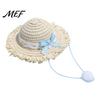 Cute Pet Straw Hat Cat Hat, Sun with Lace And Bow, Summer Breathable Protection for Cats Small Dogs Outdoor Walks
