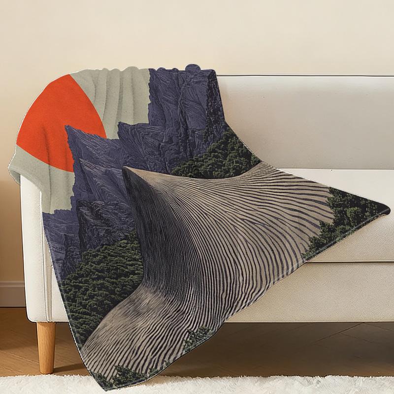 Lightweight Flannel Throw Blanket, Nature Scenic Series, Soft Warm Cozy, Perfect for Home, Outdoor Picnics, Halloween & Christmas