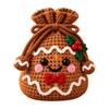 Holiday Home Decor DIY Christmas Crochet Gift Bag Material Kit for Beginners, Handmade Knitted Decoration Bag, Creative Xmas Tree/Elf/Nutcracker