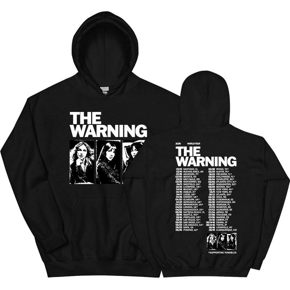 The Warning World Tour 2026 Hoodies Unisex Streetwear Long Sleeve Fleece Hooded Pullovers Graphic Merch Band Fashion Print Hoody