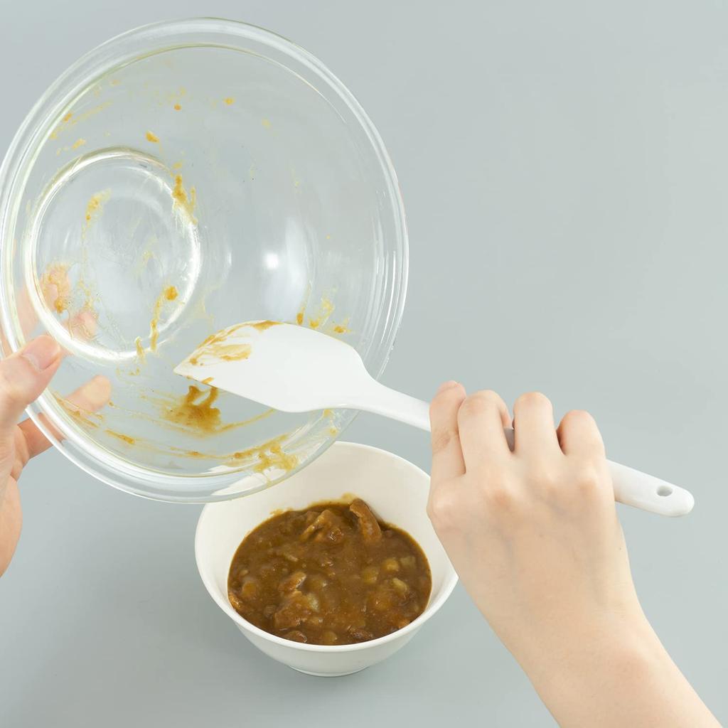 Tiger Crown Rubber with Silicone Made In 1610 Spatula, 264x57mm, White, Heat-Resistant Spatula, Large, Japan,