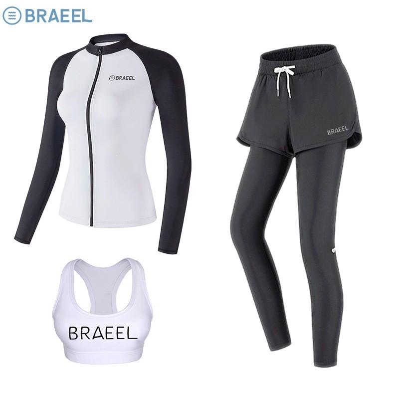 Womens UV Protection Rash Guard Set Long Sleeve Swimwear Surfing Snorkeling Diving Outdoor Activity