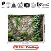 Rustic Cobblestone Wall Tapestry, Green Ivy Vines On Natural Rock Wall Hanging for Patio and Balcony