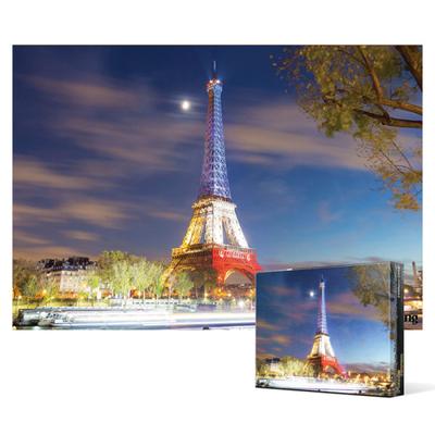 Eiffel Tower Shining In the Colors of the French Flag [Mini] - 2000 Piece Jigsaw Puzzle, Popular Korean Puzzle