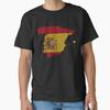 Map of Spain (Espana) Classic T-Shirt T-Shirt Made In US/AUS Size S-2XL Unisex T-Shirt