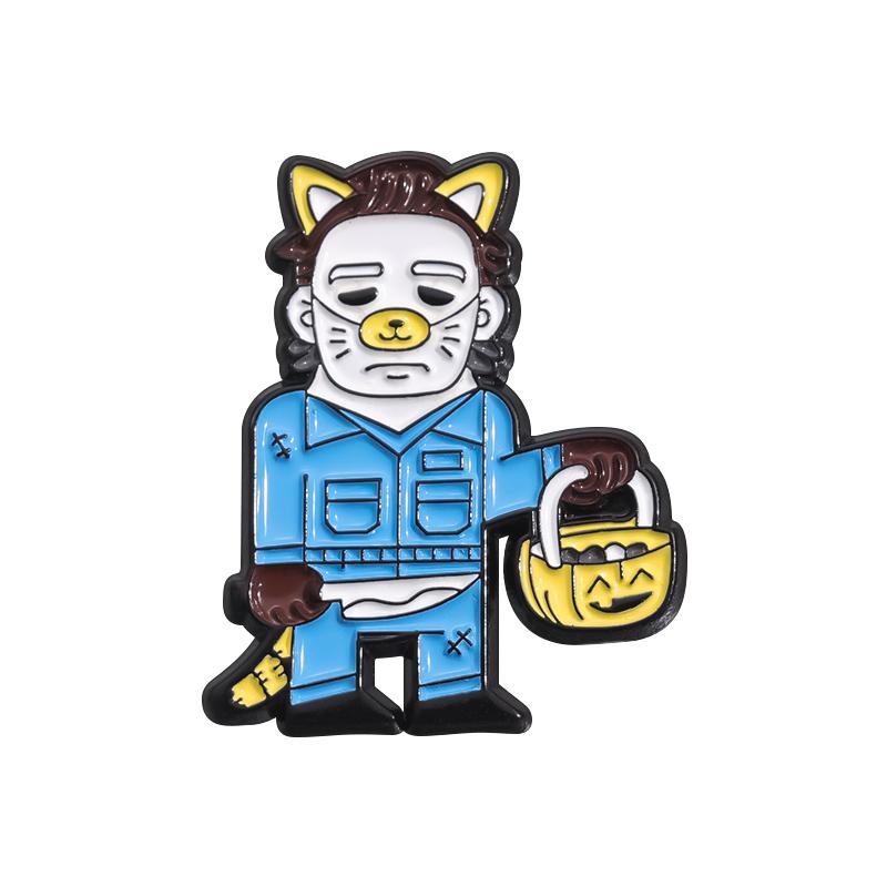 Halloween Horror Brooch Enamel Pins Custom Masked killer Brooches Lapel Badges Funny Jewelry Gift for Friends