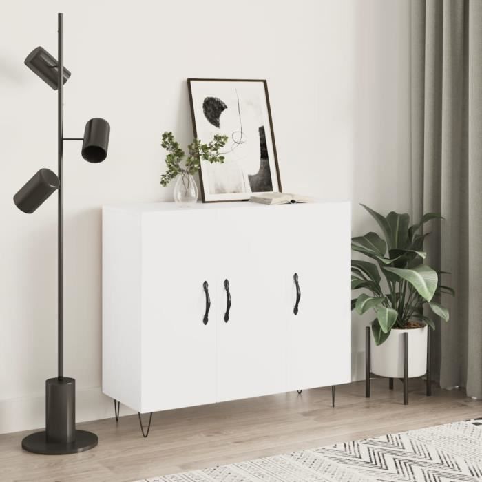 VidaXL Buffet blanc 90x34x80 cm bois d'ingénierie 828100