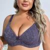 European and American Style Underwire Lace Shaping Bra Ultra-thin Printed Plus Size Anti-sagging Underwear
