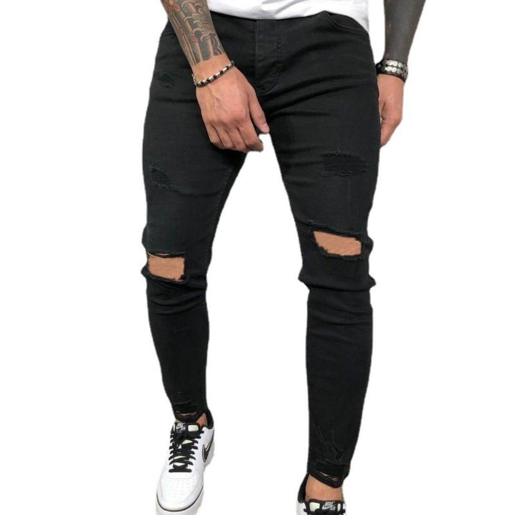 High Quality Men's Ripped Chinos Ripped Stretch Jeans New