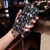 3D Luxury Fashion Bling Rhinestone Gem Diamond Soft Phone Case for iPhone16 15 14 13 XS XR 11 Pro Max 12 MiNi Glitter Cover Fringe Hanging Ornaments