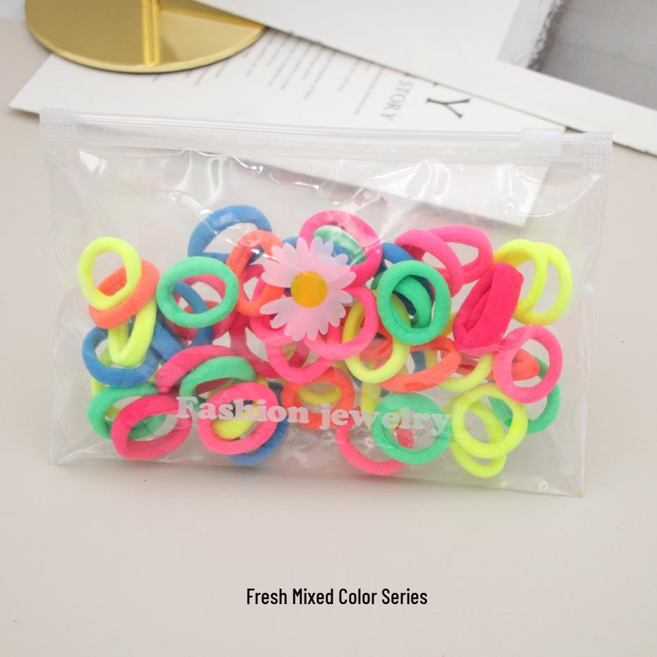 Korean Style Cute Elastic Hair Ties for Little Girls – Adorable Rubber Band Accessories