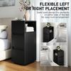 Slim Bedside Table, Narrow Bedside Cabinet with Open Shelf and 2 Drawers for Bedroom, Living Room, Black