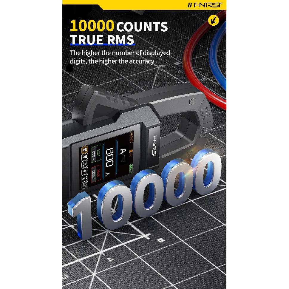 FNIRSI DMC-100 10000 Counts DC AC Current USB rechargeable Clamp Meter Digital Multimeter 600A Amperimetric Clamp NCV Meter Tool