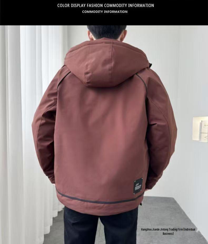2025 Men's Hooded Winter Workwear Windbreaker Coat