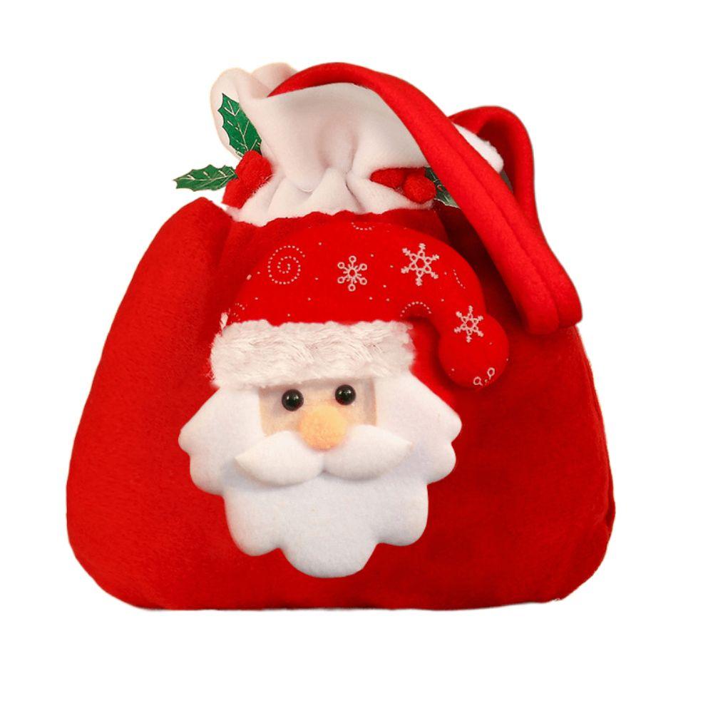 

Christmas Drawstring Pouch Santa Claus Printed Xmas Gifts Bag Peace Fruit Sack Candy Bag Handbag 02