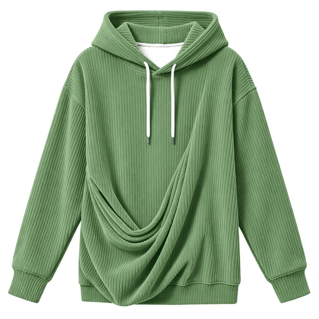 Unisex Casual Color Long Sleeve Hooded Knit Jacket with Pet Pocket