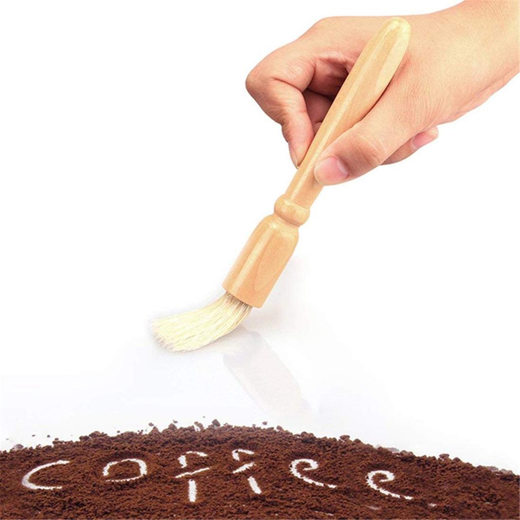 Set of 2 Coffee Mill Brushes, Grinder Brushes, Espresso Mill Brushes, Cleaning Brushes for Coffee Grinders with Wooden Handles