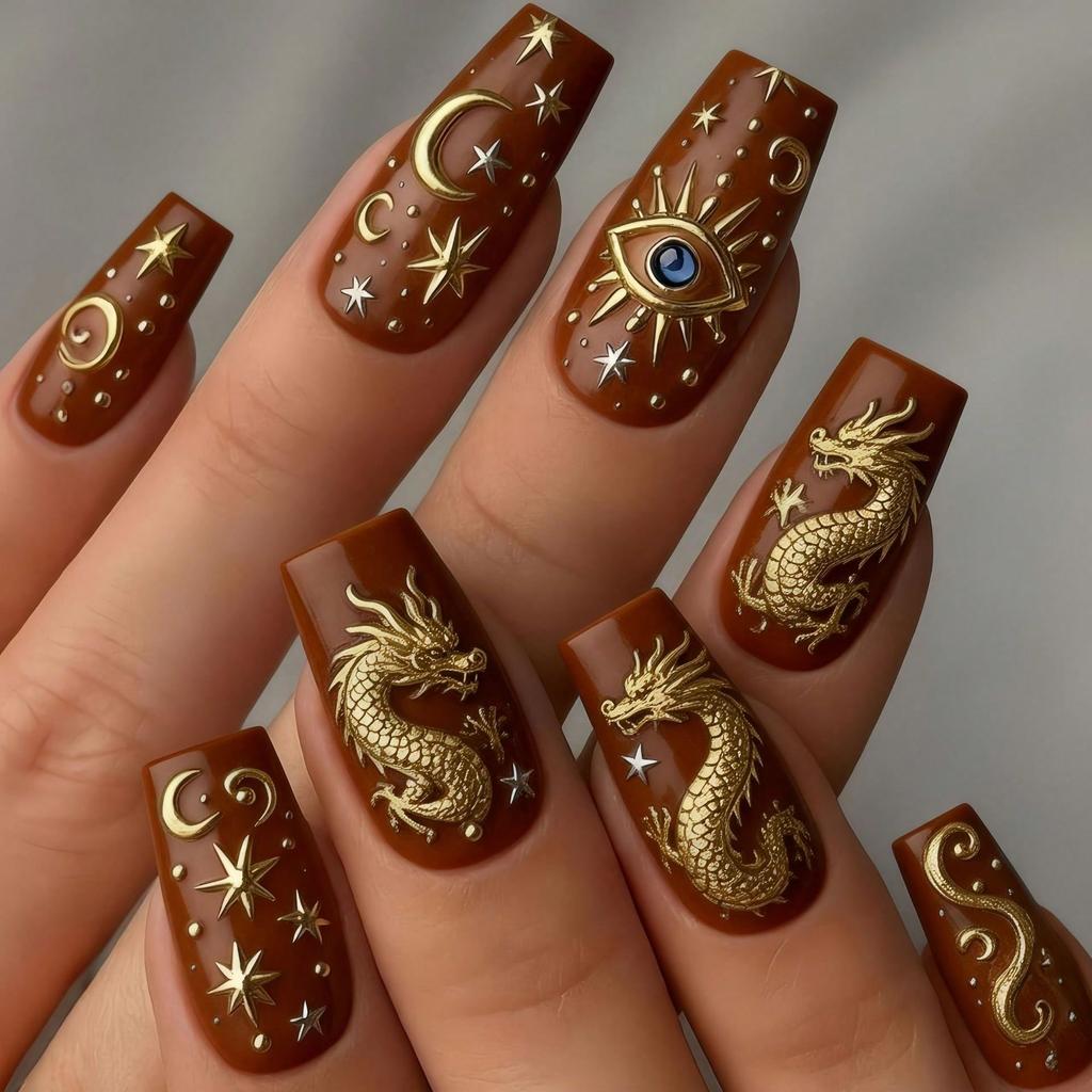 French Tip Press On Nails Long Coffin False Nails Press On Acrylic Glue On Nails Full Cover False Nails Wearable Fake Nails Set